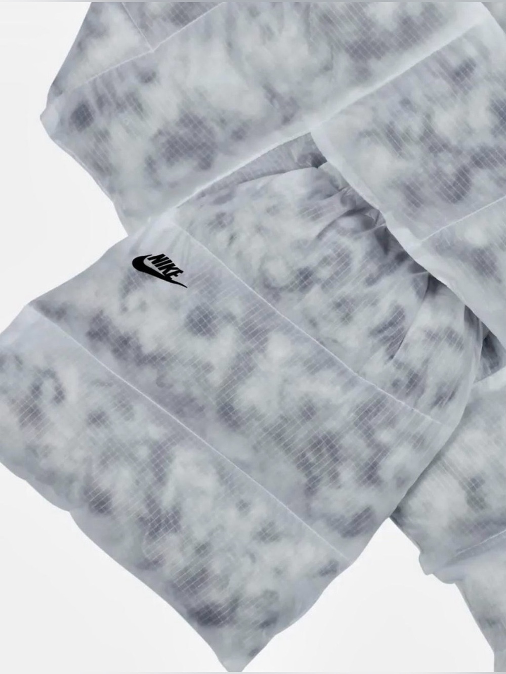 NWT Nike Deadstock Sold Out Therma-FIT Puffer Scarf White Grey Marble Unisex